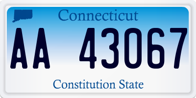 CT license plate AA43067