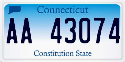 CT license plate AA43074