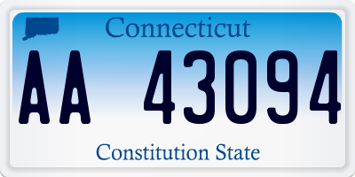 CT license plate AA43094