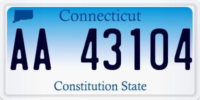 CT license plate AA43104