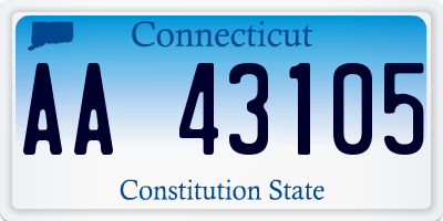 CT license plate AA43105