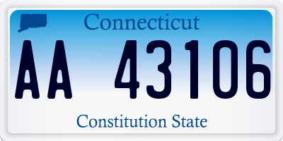 CT license plate AA43106