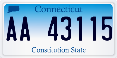 CT license plate AA43115