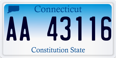 CT license plate AA43116