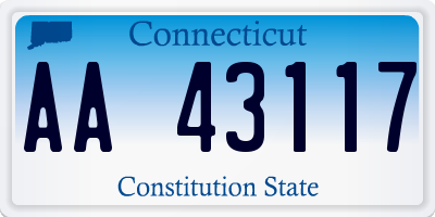 CT license plate AA43117