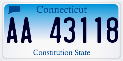 CT license plate AA43118