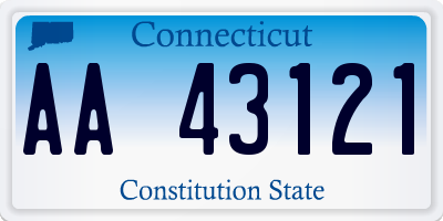 CT license plate AA43121