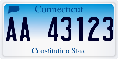 CT license plate AA43123