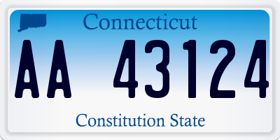 CT license plate AA43124