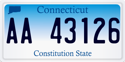 CT license plate AA43126