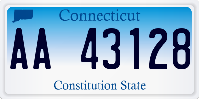 CT license plate AA43128
