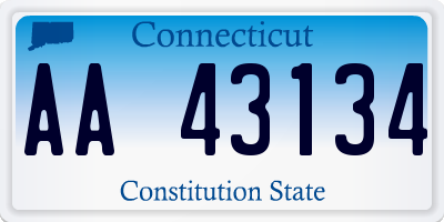 CT license plate AA43134