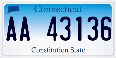 CT license plate AA43136