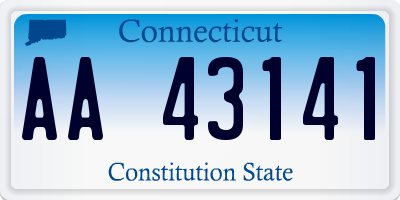 CT license plate AA43141