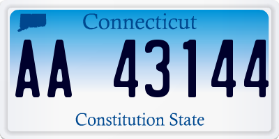 CT license plate AA43144
