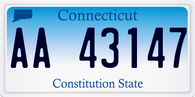 CT license plate AA43147