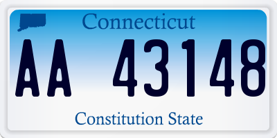 CT license plate AA43148