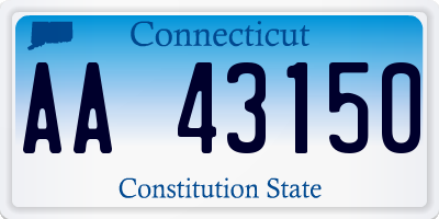 CT license plate AA43150