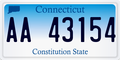 CT license plate AA43154