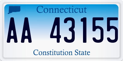 CT license plate AA43155