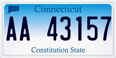 CT license plate AA43157