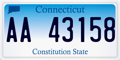 CT license plate AA43158