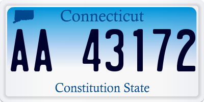 CT license plate AA43172