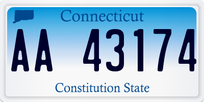 CT license plate AA43174