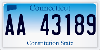 CT license plate AA43189