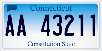 CT license plate AA43211