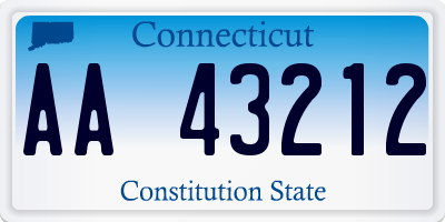 CT license plate AA43212