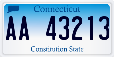 CT license plate AA43213