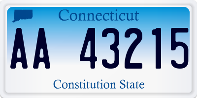 CT license plate AA43215