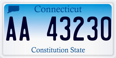 CT license plate AA43230