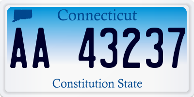 CT license plate AA43237