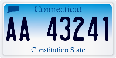 CT license plate AA43241