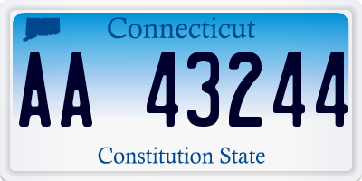CT license plate AA43244