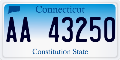 CT license plate AA43250