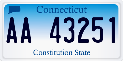 CT license plate AA43251