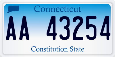 CT license plate AA43254