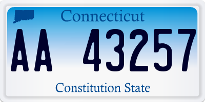 CT license plate AA43257