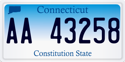 CT license plate AA43258