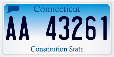 CT license plate AA43261