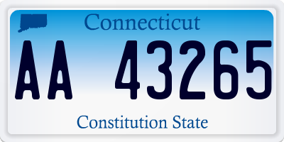 CT license plate AA43265