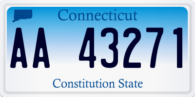 CT license plate AA43271