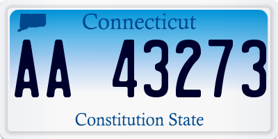 CT license plate AA43273