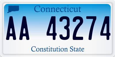 CT license plate AA43274