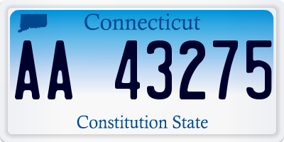 CT license plate AA43275