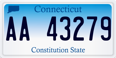 CT license plate AA43279