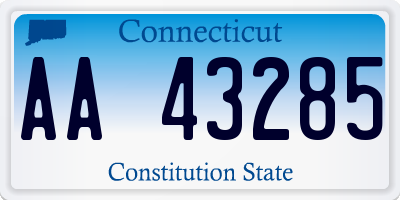 CT license plate AA43285